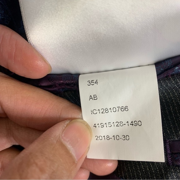 Indochino Men's Wool Gray Paisley Lined Pin Striped Blazer - Picture 10 of 13